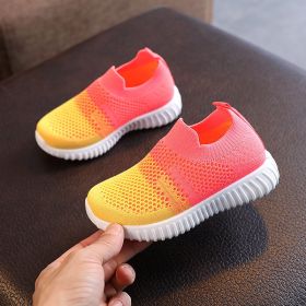 Kids Shoes Multicolor Knitted Toddler Baby Sneakers Casual (Option: Pink-25)