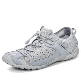 Lightweight Comfortable Men's Casual Shoes With Breathable Mesh Surface (Option: Light Grey-43)