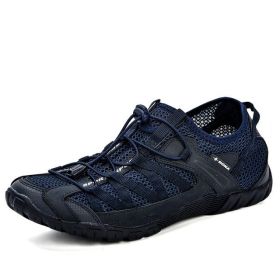 Lightweight Comfortable Men's Casual Shoes With Breathable Mesh Surface (Option: Blue-41)