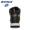 BONA 2022 New Arrival Nubuck High Top Hiking Shoes Men Durable Anti-Slip Outdoor Trekking Shoes Man Plush Warm Snow Winter Boots