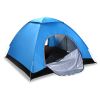 4 Persons Camping Waterproof Tent Pop Up Tent Instant Setup Tent w/2 Mosquito Net Doors Carrying Bag Folding 4 Seasons